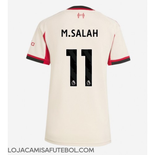 Camisa de Futebol Liverpool Mohamed Salah #11 Equipamento Secundário Mulheres 2025-26 Manga Curta Camisa de Futebol Liverpool Mohamed Salah #11 Equipamento Secundário Mulheres 2025-26 Manga Curta
